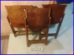 WWII 1940s ORIGINAL US Army American Seating Co MI Wooden Folding Chair SET of 4