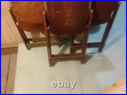 WWII 1940s ORIGINAL US Army American Seating Co MI Wooden Folding Chair SET of 4