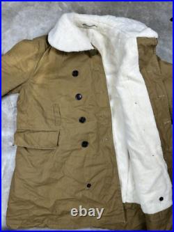 WWII 1943 Army Canvas Jeep Coat Mackinaw Jacket Double Lined Sheepskin Canadian