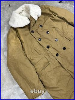 WWII 1943 Army Canvas Jeep Coat Mackinaw Jacket Double Lined Sheepskin Canadian