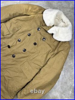 WWII 1943 Army Canvas Jeep Coat Mackinaw Jacket Double Lined Sheepskin Canadian