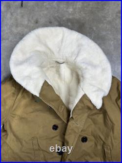 WWII 1943 Army Canvas Jeep Coat Mackinaw Jacket Double Lined Sheepskin Canadian