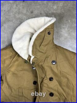 WWII 1943 Army Canvas Jeep Coat Mackinaw Jacket Double Lined Sheepskin Canadian