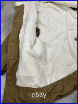 WWII 1943 Army Canvas Jeep Coat Mackinaw Jacket Double Lined Sheepskin Canadian