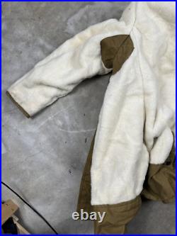 WWII 1943 Army Canvas Jeep Coat Mackinaw Jacket Double Lined Sheepskin Canadian