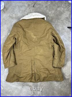 WWII 1943 Army Canvas Jeep Coat Mackinaw Jacket Double Lined Sheepskin Canadian