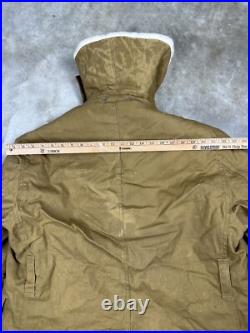 WWII 1943 Army Canvas Jeep Coat Mackinaw Jacket Double Lined Sheepskin Canadian