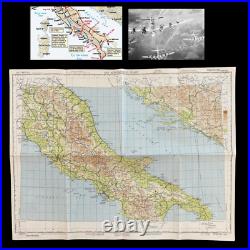 WWII 1944 Invasion of Italy U. S. Army Air Force European Combat Aircraft Nav Map