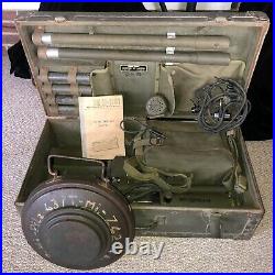 WWII 1944 U. S. ARMY AN/PRS-1 MINE DETECTOR plus 1 INERT TELLERMINE 43 (U. S. Mfr'd)