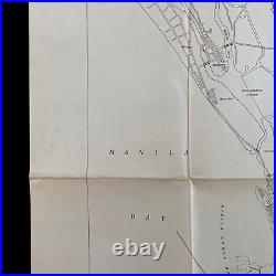 WWII 1945 Battle of Manila Army Pacific Map Made From Captured Japanese Map 1