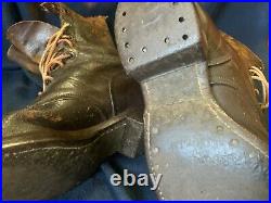 WWII/2 US Army PARATROOPER pair of brown leather jump boots size 10