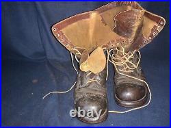 WWII/2 US Army PARATROOPER pair of brown leather jump boots size 10