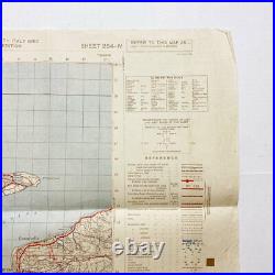 WWII 7th Army Operation Husky Sicily Invasion Combat Map Messina 1943 Dated