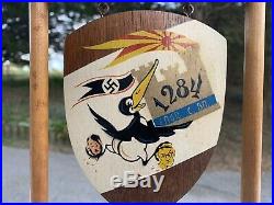 WWII Anti Axis 1284th Combat Engineer Battalion Wood Display Sign -Original Army