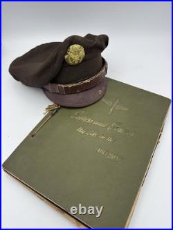 WWII Army Air Corps Air Tower Operator Photo Album Visor Cap WW2