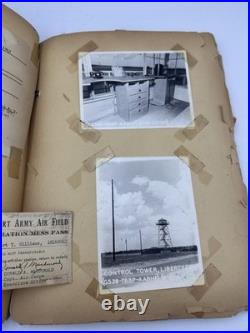 WWII Army Air Corps Air Tower Operator Photo Album Visor Cap WW2