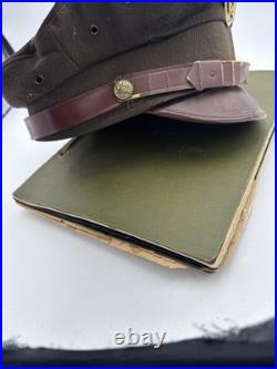 WWII Army Air Corps Air Tower Operator Photo Album Visor Cap WW2