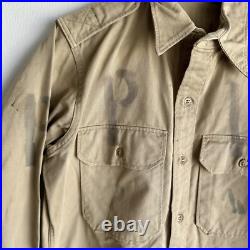 WWII Army Chino Shirt Stenciled PW Prisoner Of War POW