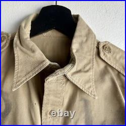 WWII Army Chino Shirt Stenciled PW Prisoner Of War POW