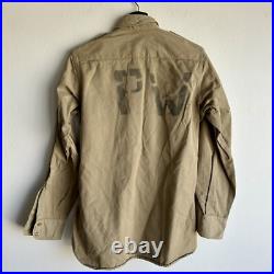 WWII Army Chino Shirt Stenciled PW Prisoner Of War POW