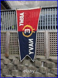 WWII Army Navy Banner E Production Award Flag P. Q. D. WW2 HUGE