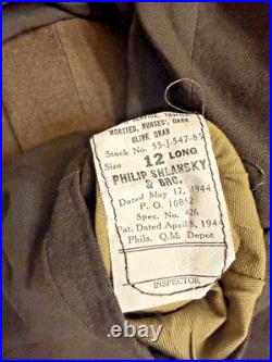 WWII Army Nurse Corps Women's Military Uniform. 1944 Tunic