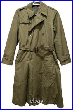 WWII Army Officer's O'Coat Field Coat with Wool Liner Green 36L Distressed