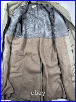 WWII Army Officer's O'Coat Field Coat with Wool Liner Green 36L Distressed
