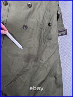 WWII Army Officer's O'Coat Field Coat with Wool Liner Green 36L Distressed
