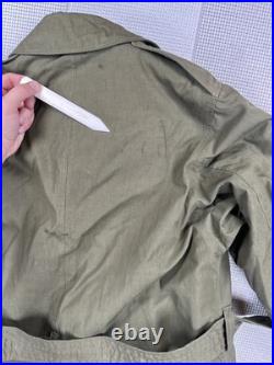 WWII Army Officer's O'Coat Field Coat with Wool Liner Green 36L Distressed