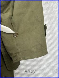 WWII Army Officer's O'Coat Field Coat with Wool Liner Green 36L Distressed