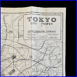 WWII August 1945 Printed U. S. Army Japanese Surrender Occupation Tokyo Map