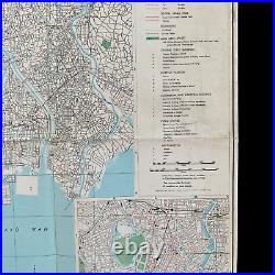WWII August 1945 Printed U. S. Army Tokyo Map of Japanese Surrender in Tokyo Bay