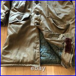 WWII B-9 40's Vtg Military Parka Coat Jacket With Hood US Army Rare Winter read