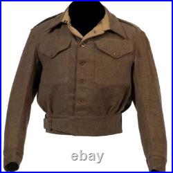 WWII British Army Battledress Jacket 1941 Royal Brown Wool Military Uniform