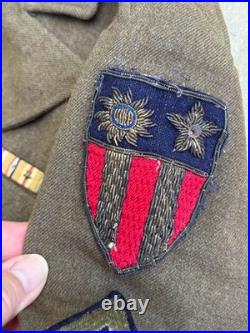 WWII CBI Army Air Force Class A Named Uniform Jacket Bullion Patch Theater Made WWII CBI Army Air Force Class A Named Uniform Jacket Bullion Patch Theater Made