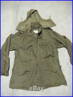 WWII Dated 1943 Army Military Field Hooded Jacket m-1943-size 38R -Bust 46/M