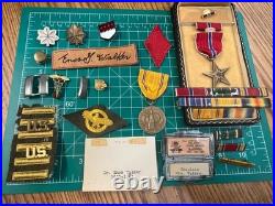 WWII ETO US Army Medical Officer Insignia Grouping Ribbons Medal Patch Pins
