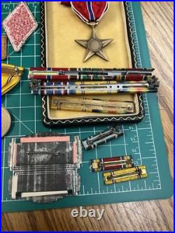 WWII ETO US Army Medical Officer Insignia Grouping Ribbons Medal Patch Pins