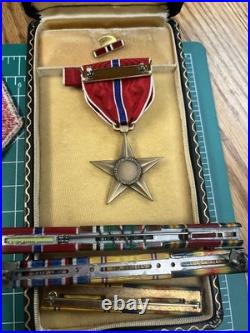 WWII ETO US Army Medical Officer Insignia Grouping Ribbons Medal Patch Pins