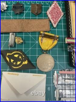 WWII ETO US Army Medical Officer Insignia Grouping Ribbons Medal Patch Pins