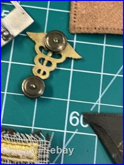 WWII ETO US Army Medical Officer Insignia Grouping Ribbons Medal Patch Pins