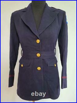 WWII Early Blue Army Nurse Women's Uniform Jacket (B-35.5 W-28) Vintage 1940s