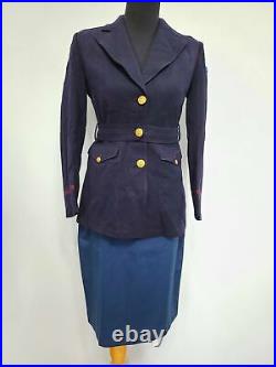 WWII Early Blue Army Nurse Women's Uniform Jacket (B-35.5 W-28) Vintage 1940s