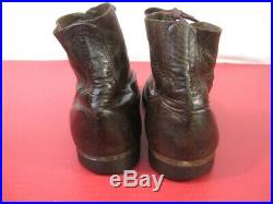 WWII Era US Army Brown Leather Service Shoes Size 10 1/2 Original Nice