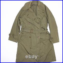 WWII Era US Army Officer's Field Overcoat or Trench Coat with Belt OD7 Size 34R