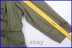 WWII Era US Army Officer's Field Overcoat or Trench Coat with Belt OD7 Size 34R