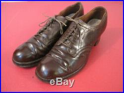 WWII Era US Army WAAC Women's Brown Leather Uniform Service Shoes Original