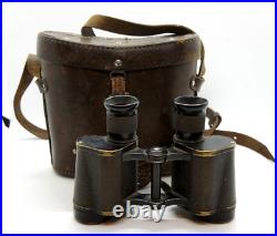 WWII GOMZ 6x30 SOVIET USSR FIELD RED ARMY BINOCULARS IN ORIGINAL CASE EXC