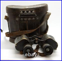 WWII GOMZ 6x30 SOVIET USSR FIELD RED ARMY BINOCULARS IN ORIGINAL CASE EXC
